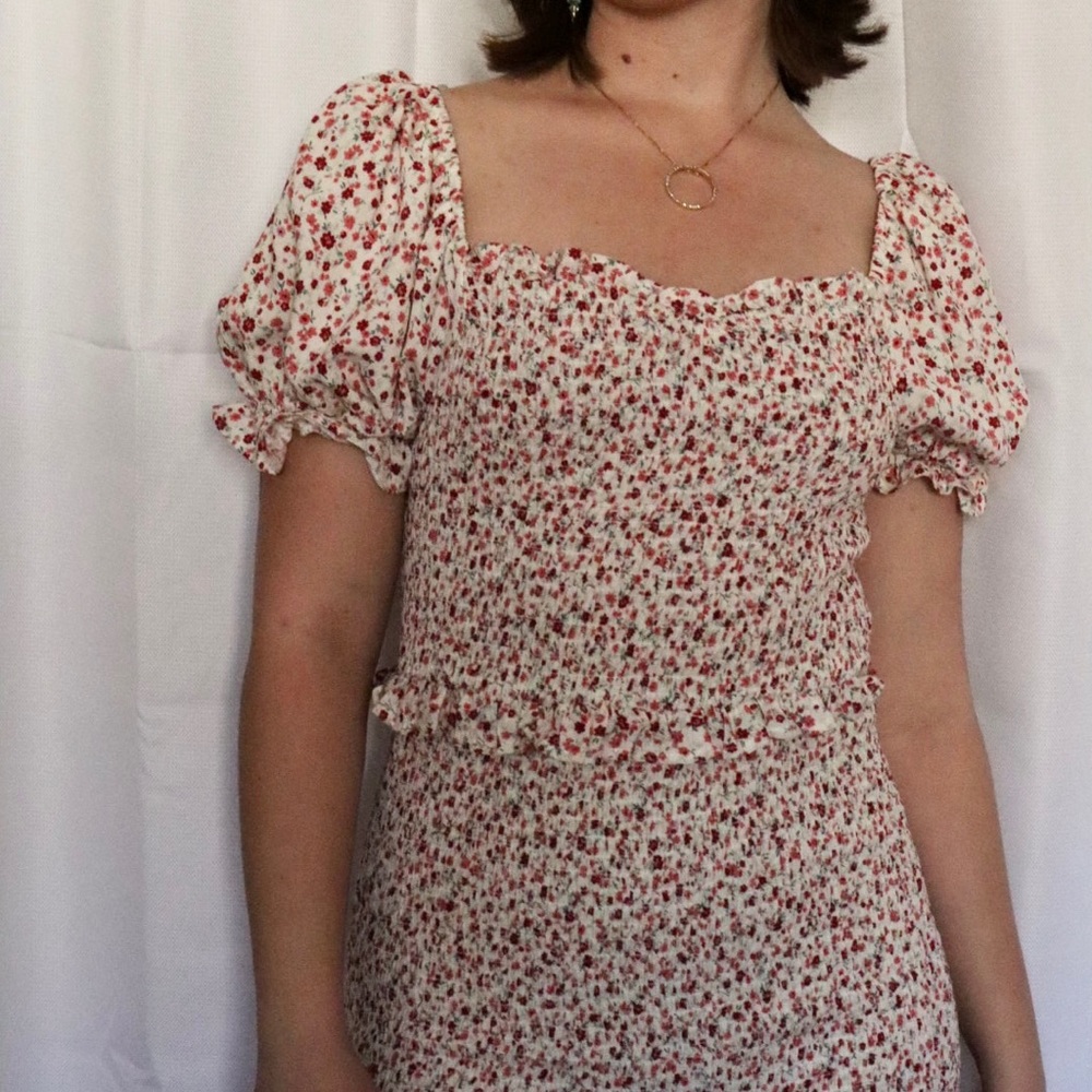Pink Red Flower Dress
